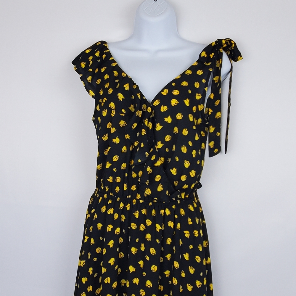 Who What Wear Black Floral Dress XS - Picture 3 of 16